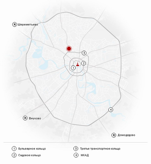 Месторасположение бизнес центра Диагональ Хаус на карте Москвы